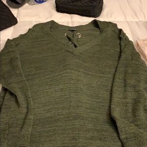 Torrid olive green cold shoulder sweater